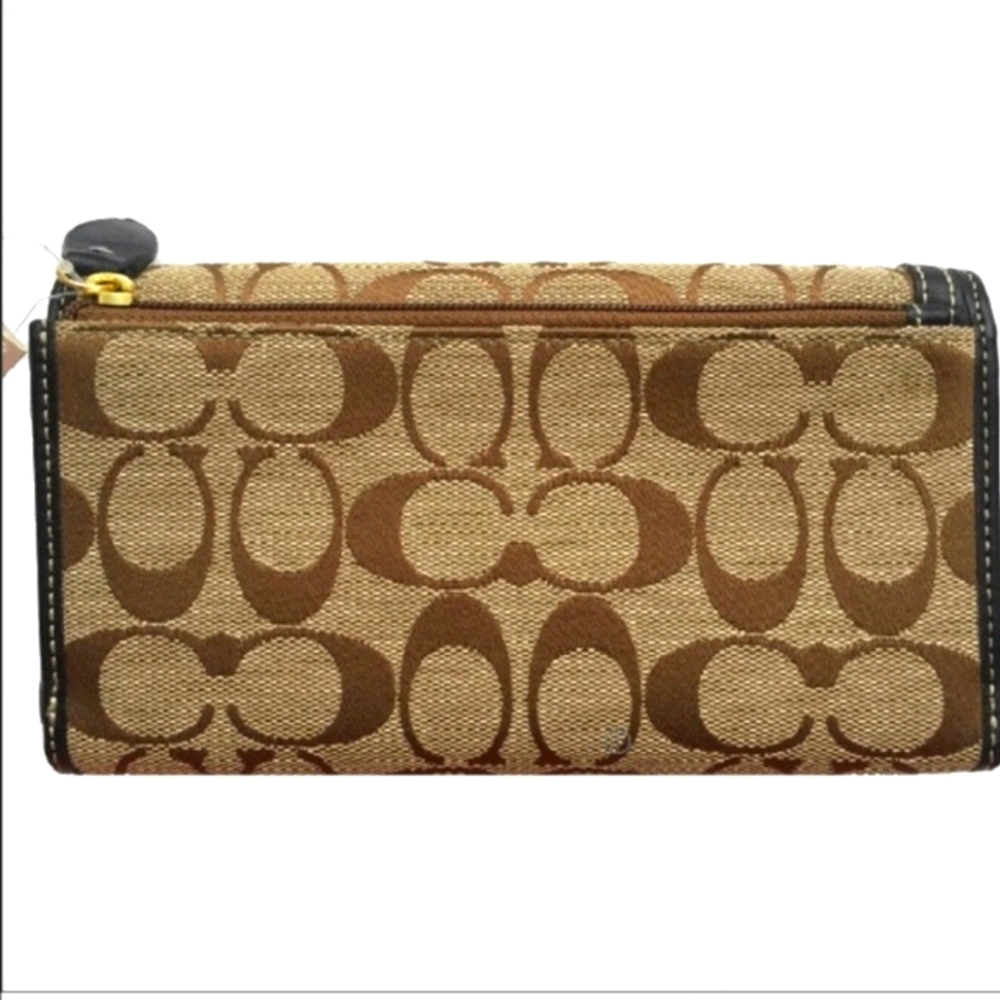 COACH Classic Trifold Wallet in Signature Canvas - Picture 2 of 4